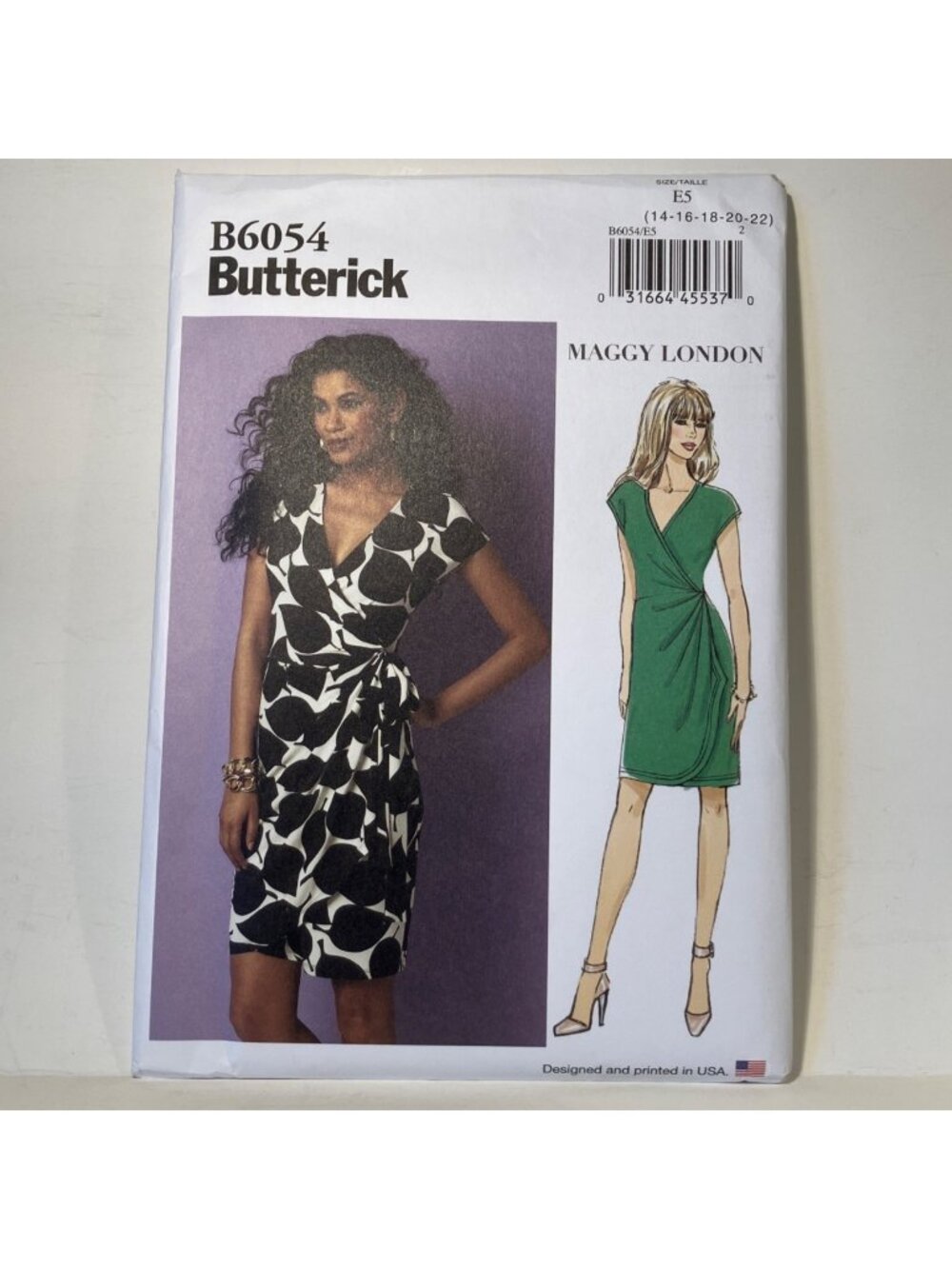 Butterick B6054 Wrap Dress Self Tie Sewing Pattern Maggie London Design 14-22 FF